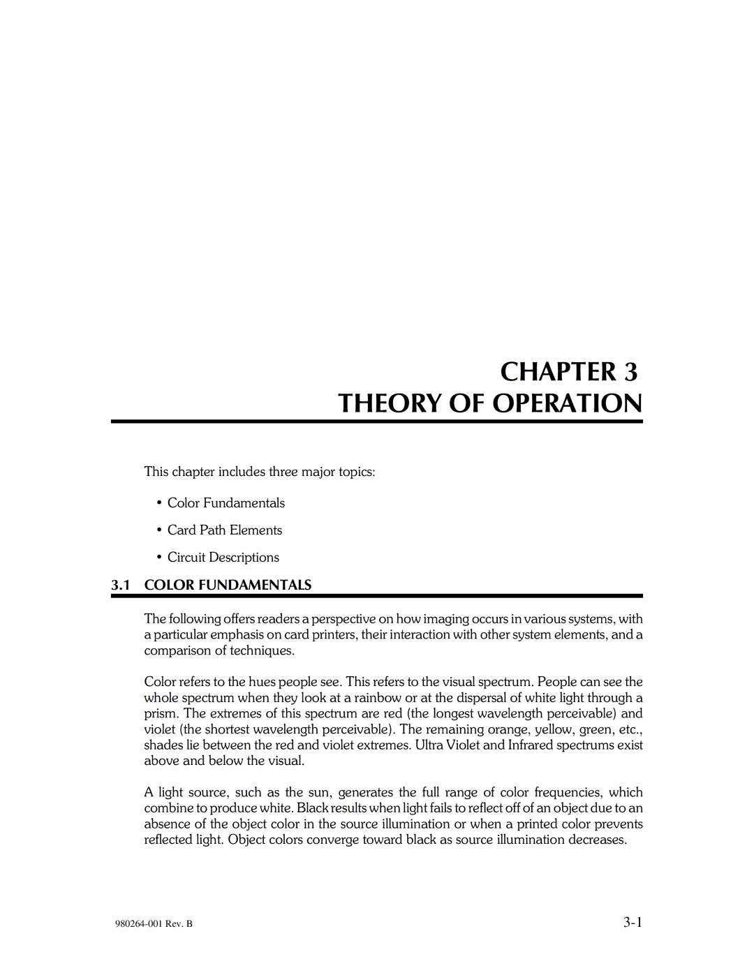 The Eltron Company P310 manual Chapter Theory of Operation, Color Fundamentals 