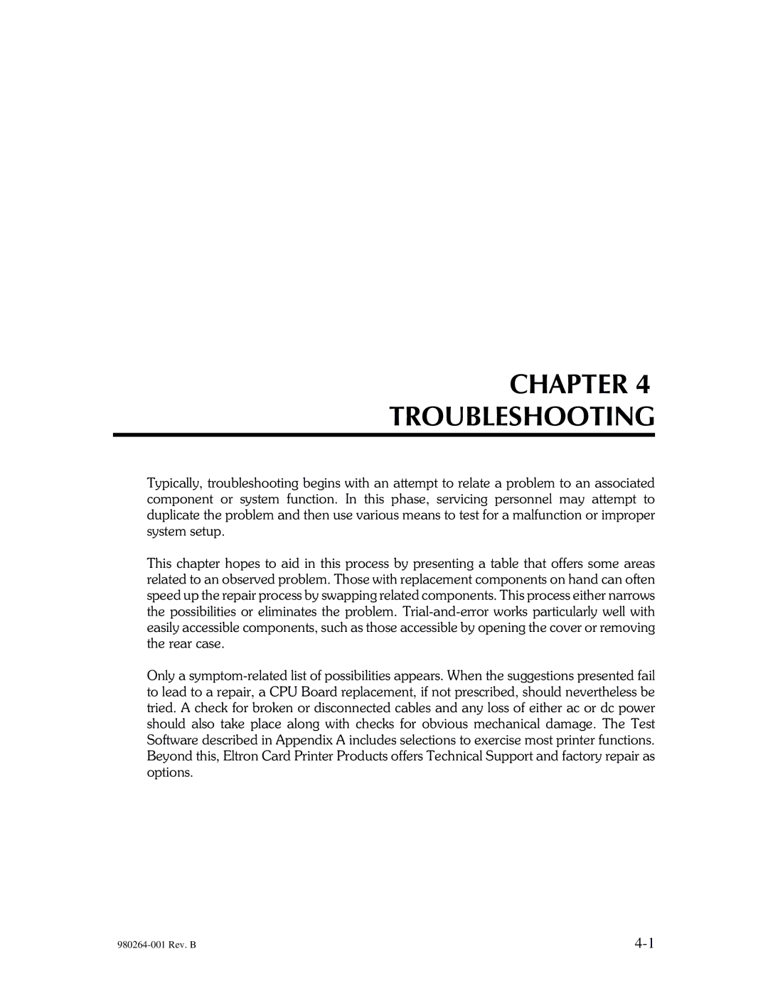 The Eltron Company P310 manual Chapter Troubleshooting 