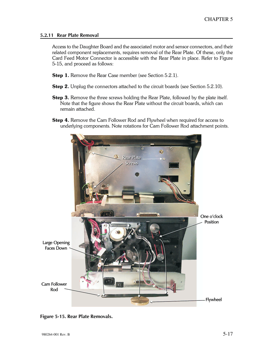 The Eltron Company P310 manual Rear Plate Removals 