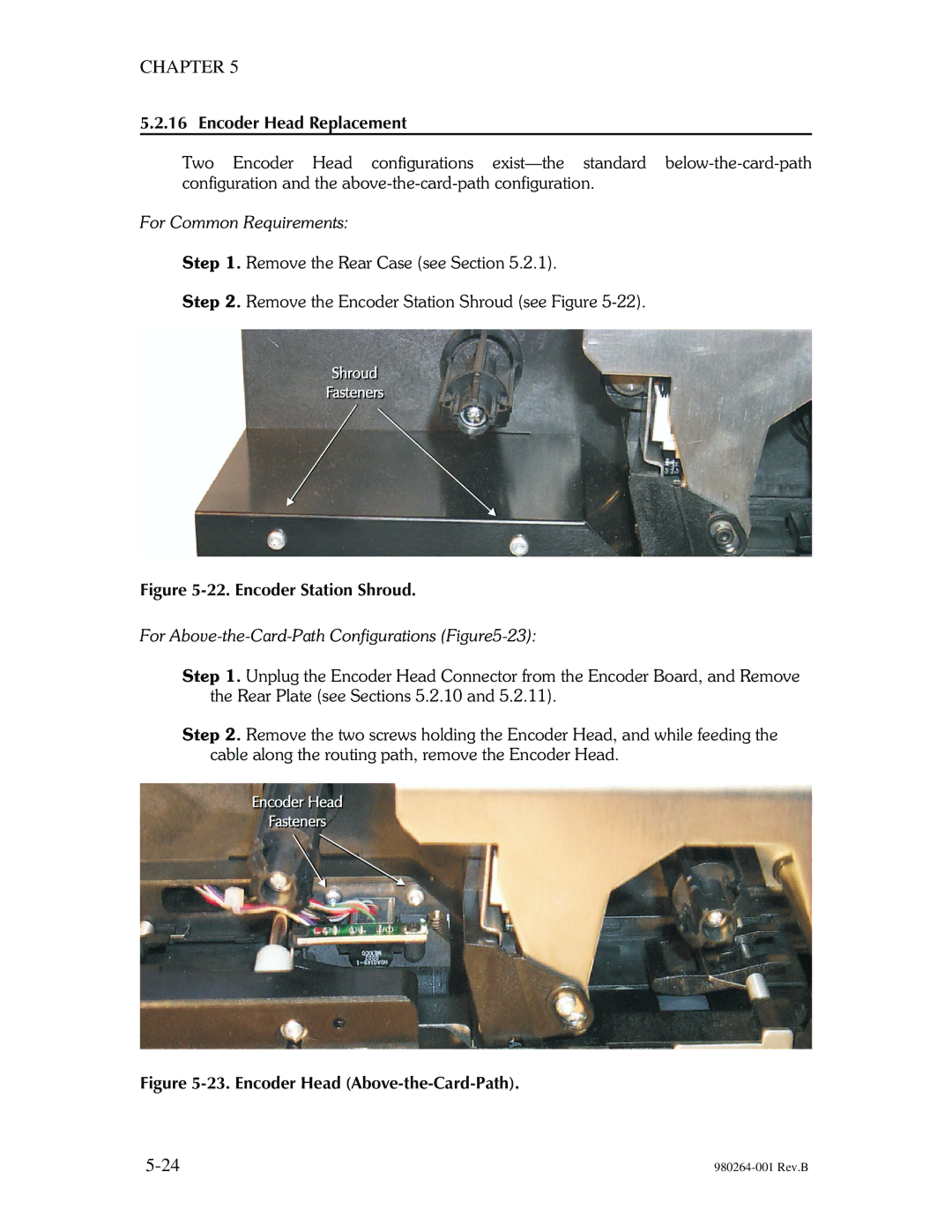 The Eltron Company P310 manual Encoder Head Replacement, Encoder Station Shroud 