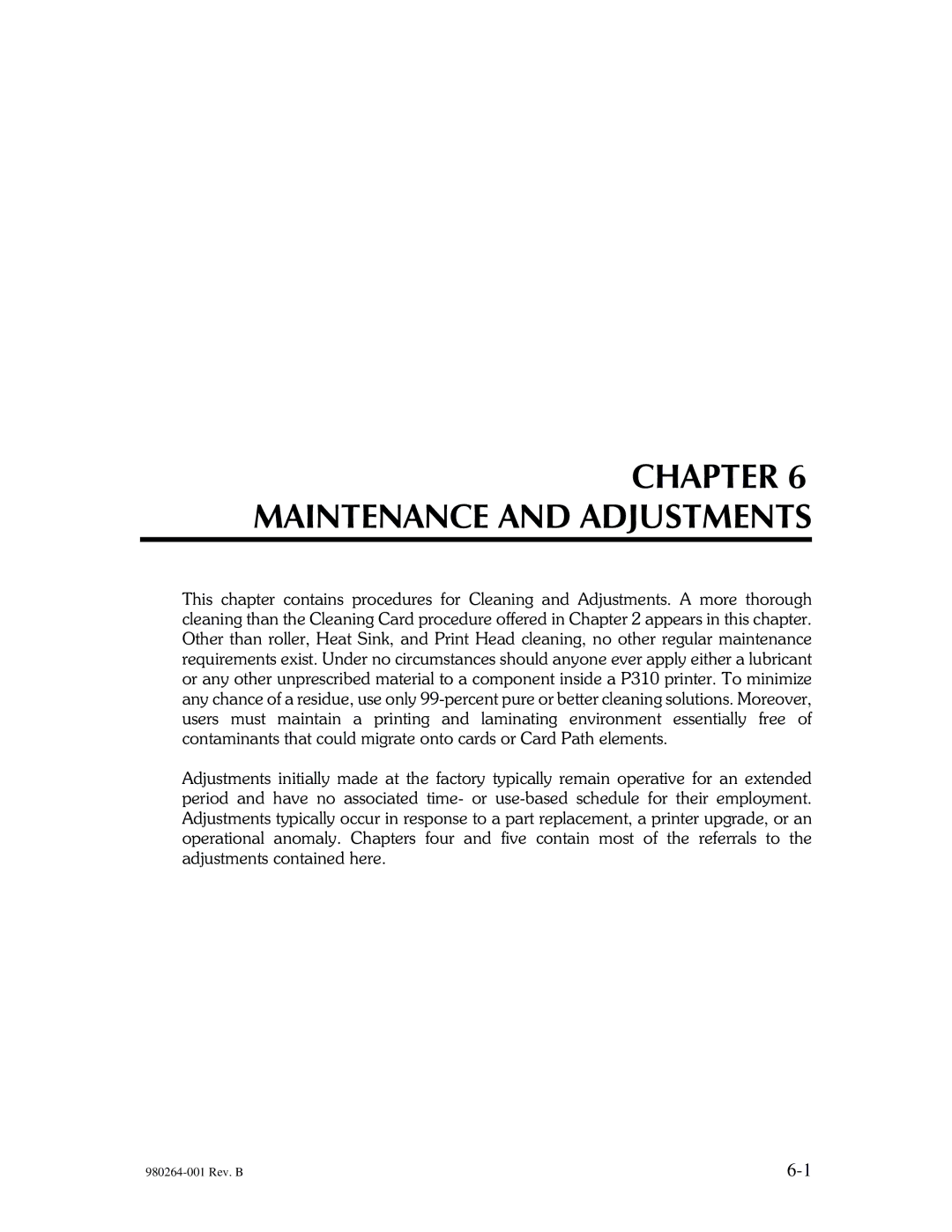 The Eltron Company P310 manual Maintenance and Adjustments 