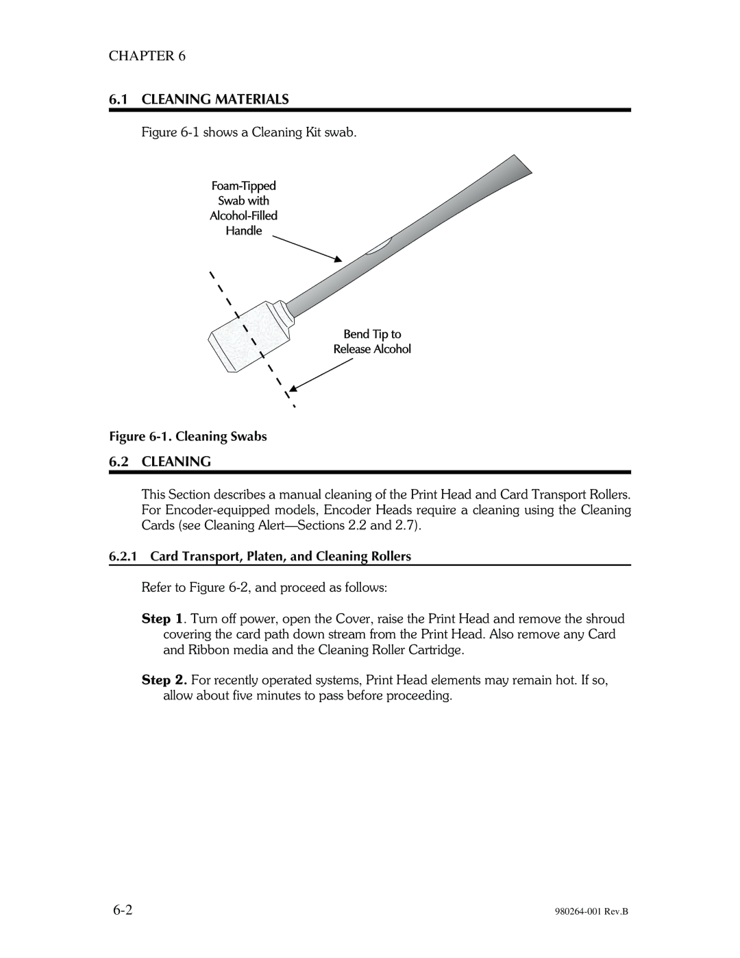 The Eltron Company P310 manual Cleaning Materials, Card Transport, Platen, and Cleaning Rollers 