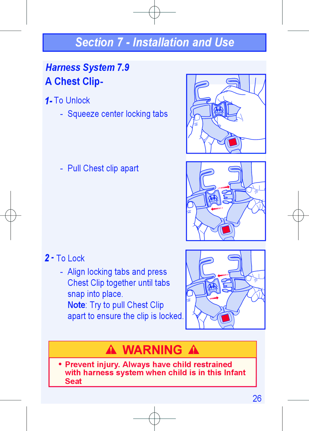 The First Years 1450 manual Chest Clip, Harness System 