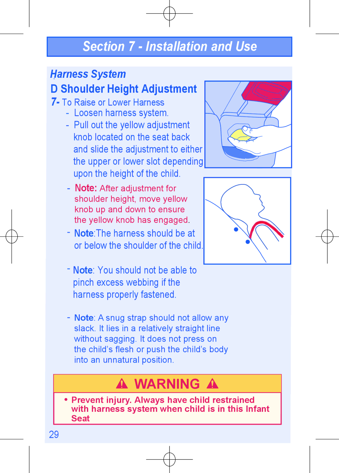 The First Years 1450 manual Shoulder Height Adjustment 