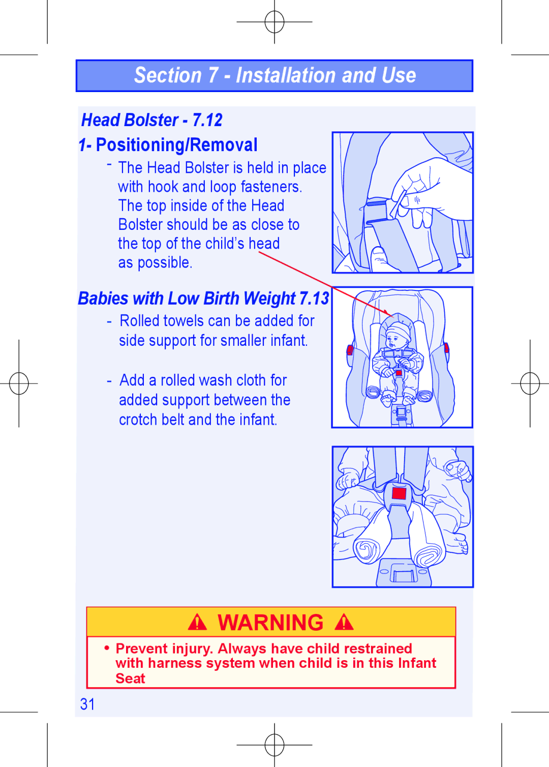 The First Years 1450 manual Head Bolster, Babies with Low Birth Weight 