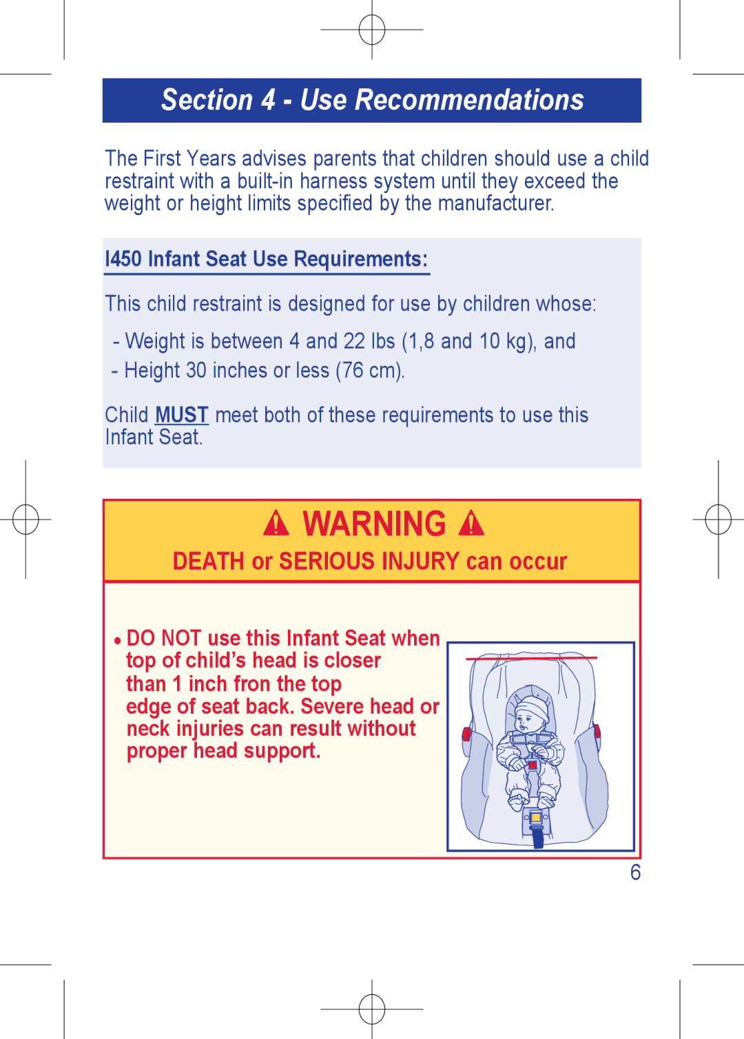 The First Years 1450 manual Use Recommendations 