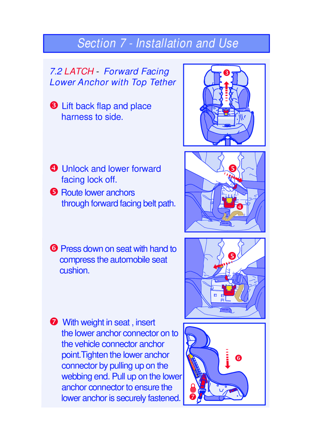 The First Years 630 manual Latch Forward Facing Lower Anchor with Top Tether 