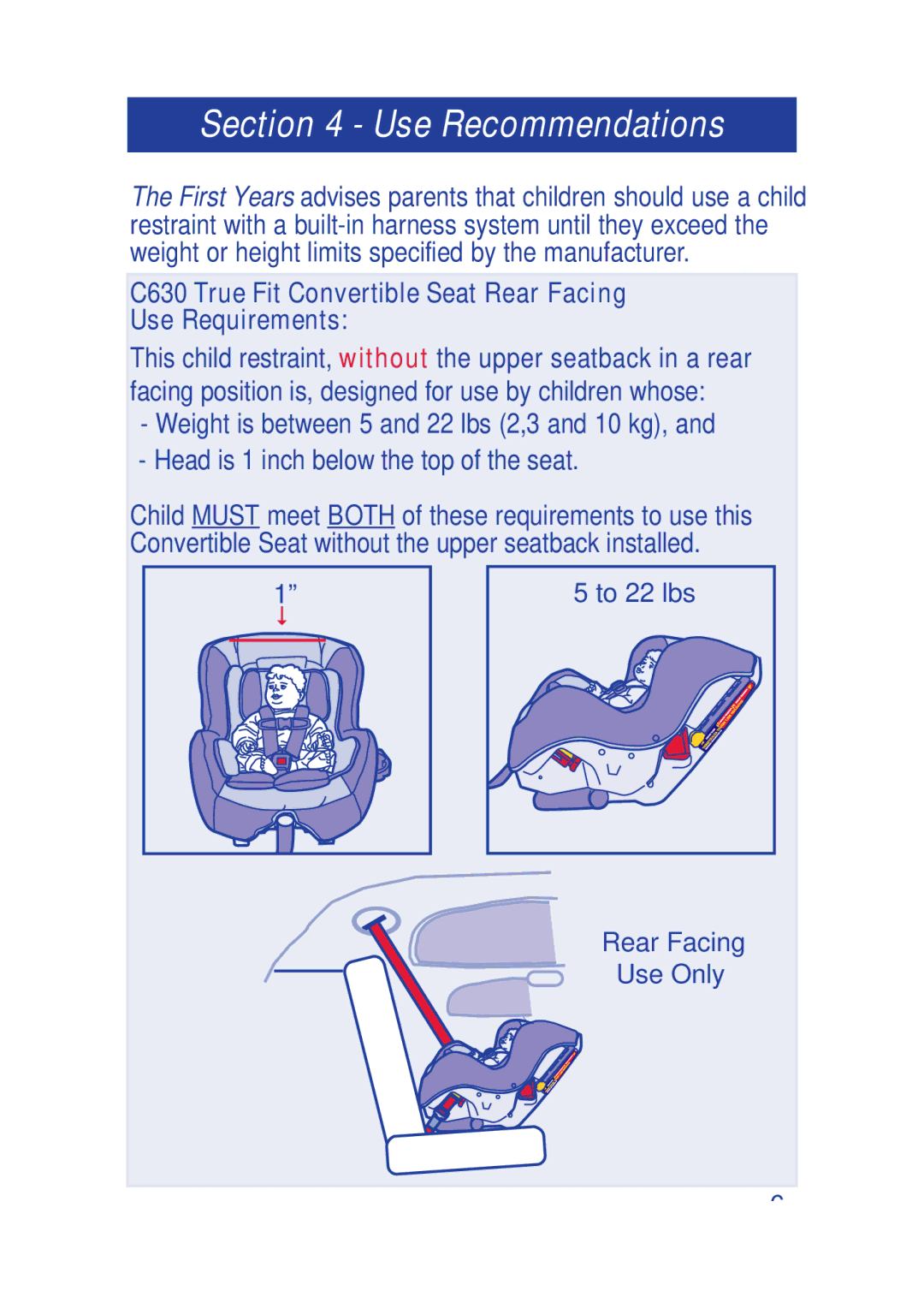 The First Years 630 manual Use Recommendations 