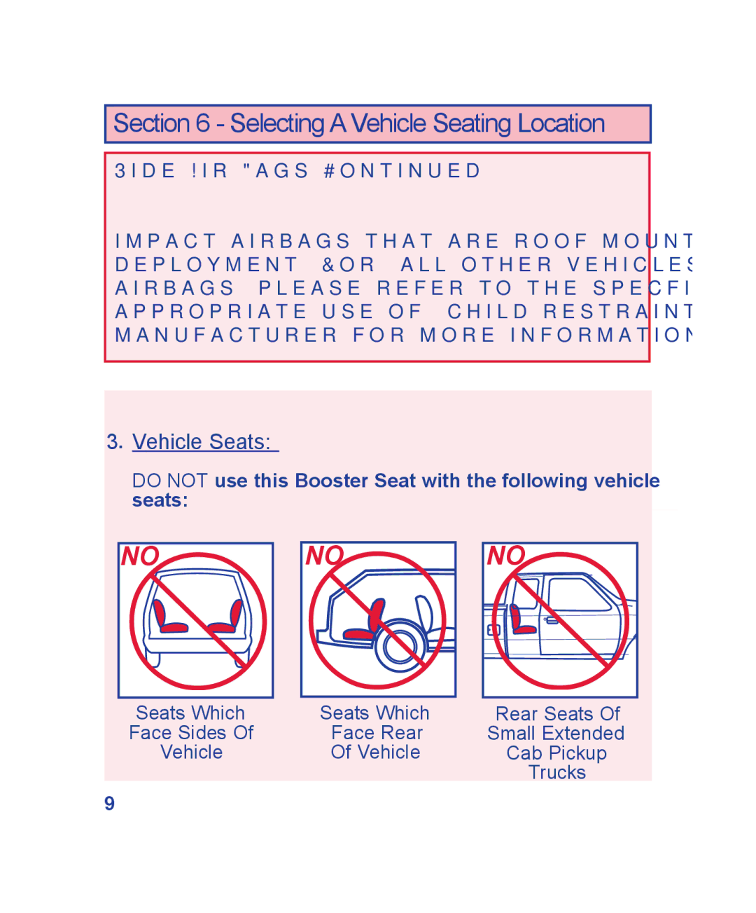 The First Years B510 manual Nono no, Vehicle Seats 