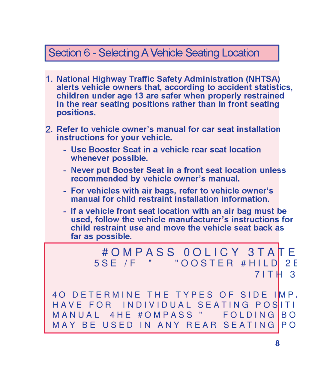 The First Years B510 manual Compass Policy Statement 