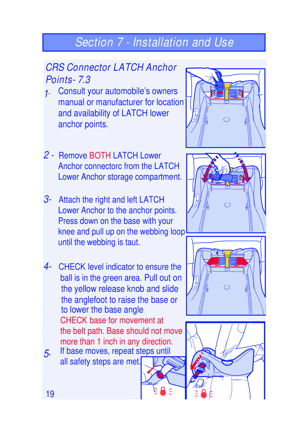 The First Years I440 manual CRS Connector Latch Anchor Points, Anchor points 