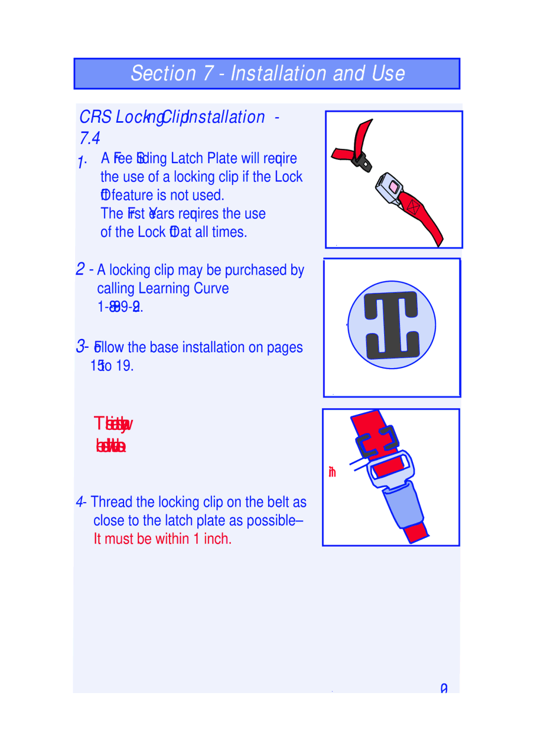 The First Years I440 manual CRS Locking Clip Installation 