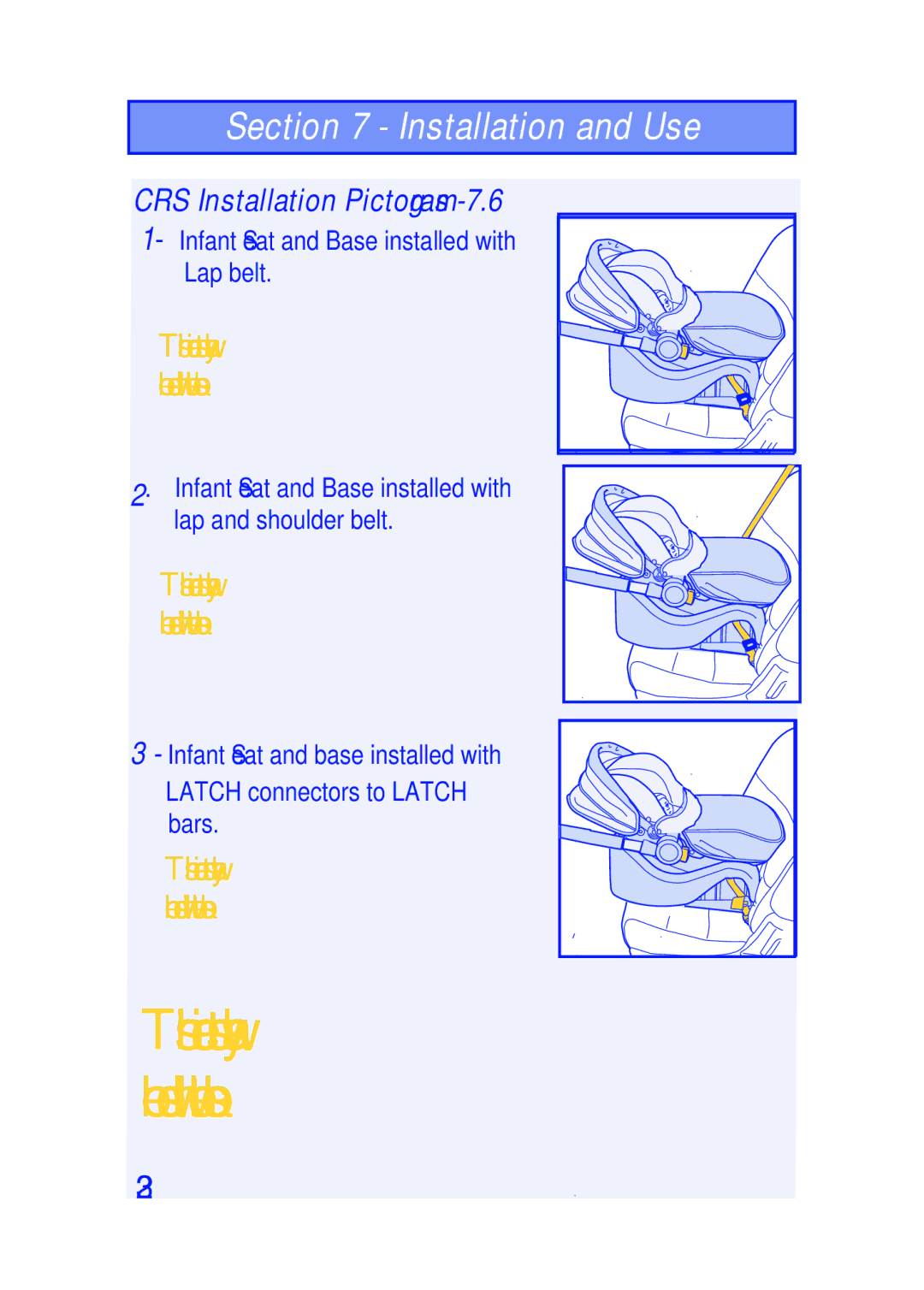 The First Years I440 manual Infant Seat and Base installed with Lap belt 