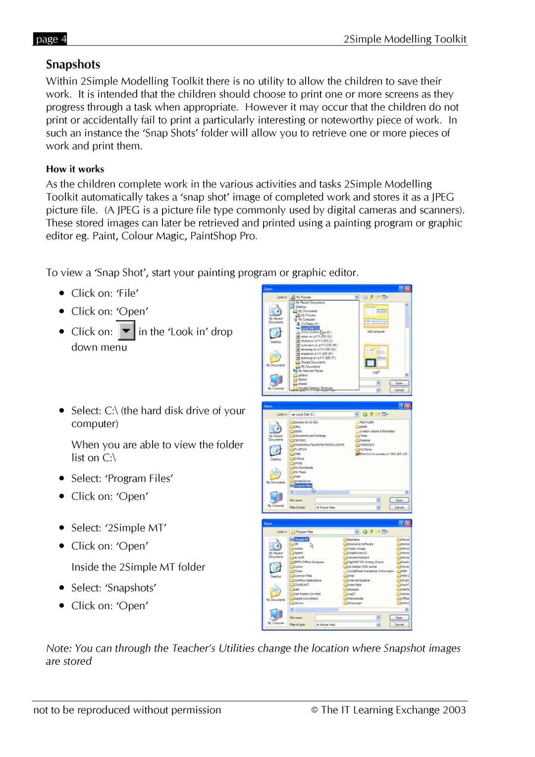 The Learning Company MOD_UG_2.0.0_005 manual Snapshots 