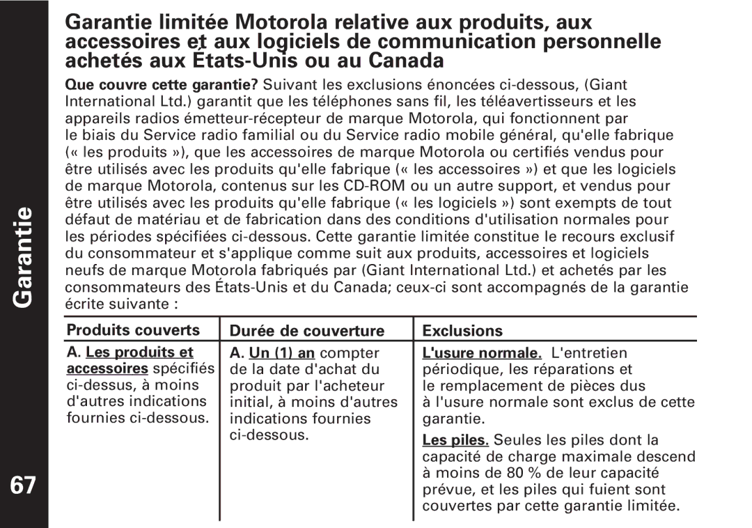 The Lenbrook Group T7150, T7100 manual Garantie, Produits couverts Durée de couverture Exclusions 