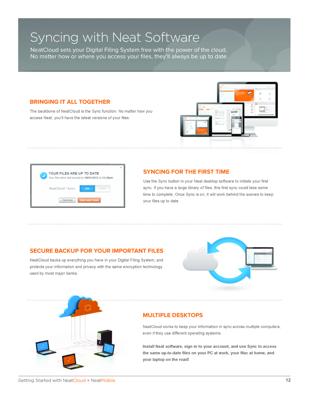 The Neat Company 698 Syncing with Neat Software, Bringing IT ALL Together, Syncing for the First Time, Multiple Desktops 