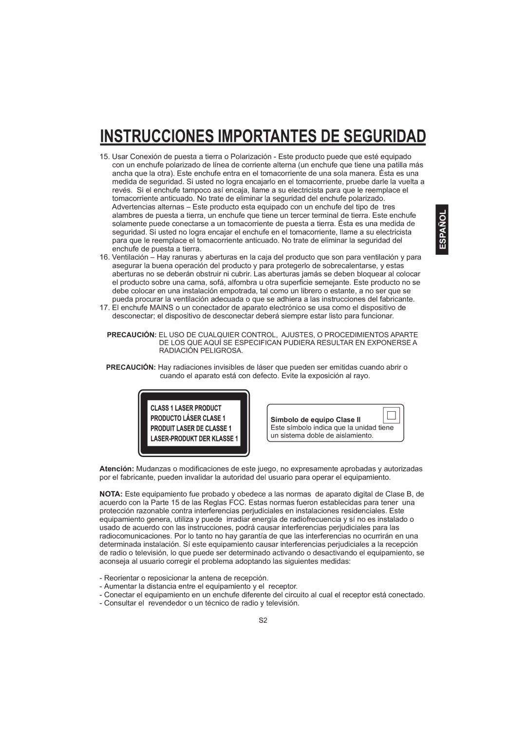 The Singing Machine iSM-1010 manual Instrucciones Importantes DE Seguridad 