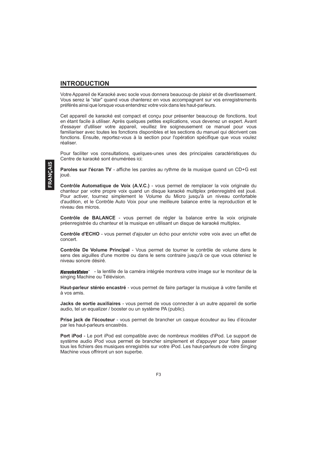 The Singing Machine iSM-1010 manual Introduction 