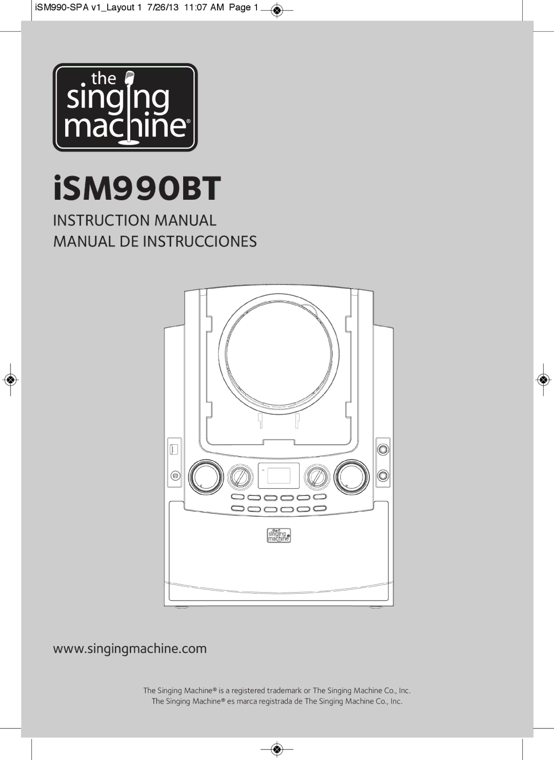 The Singing Machine iSM990BT instruction manual ISM990BT 