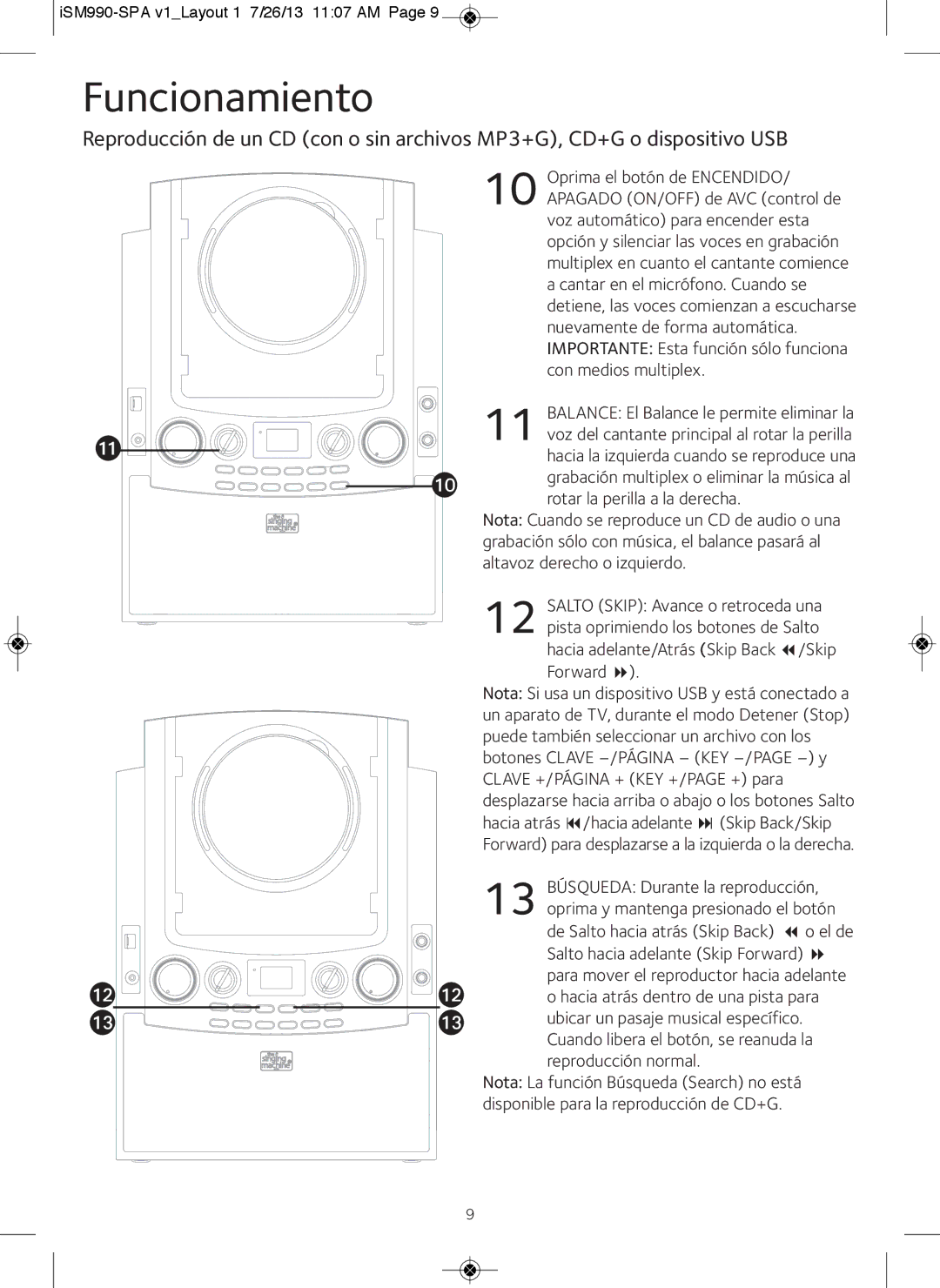 The Singing Machine iSM990BT instruction manual Ak at 