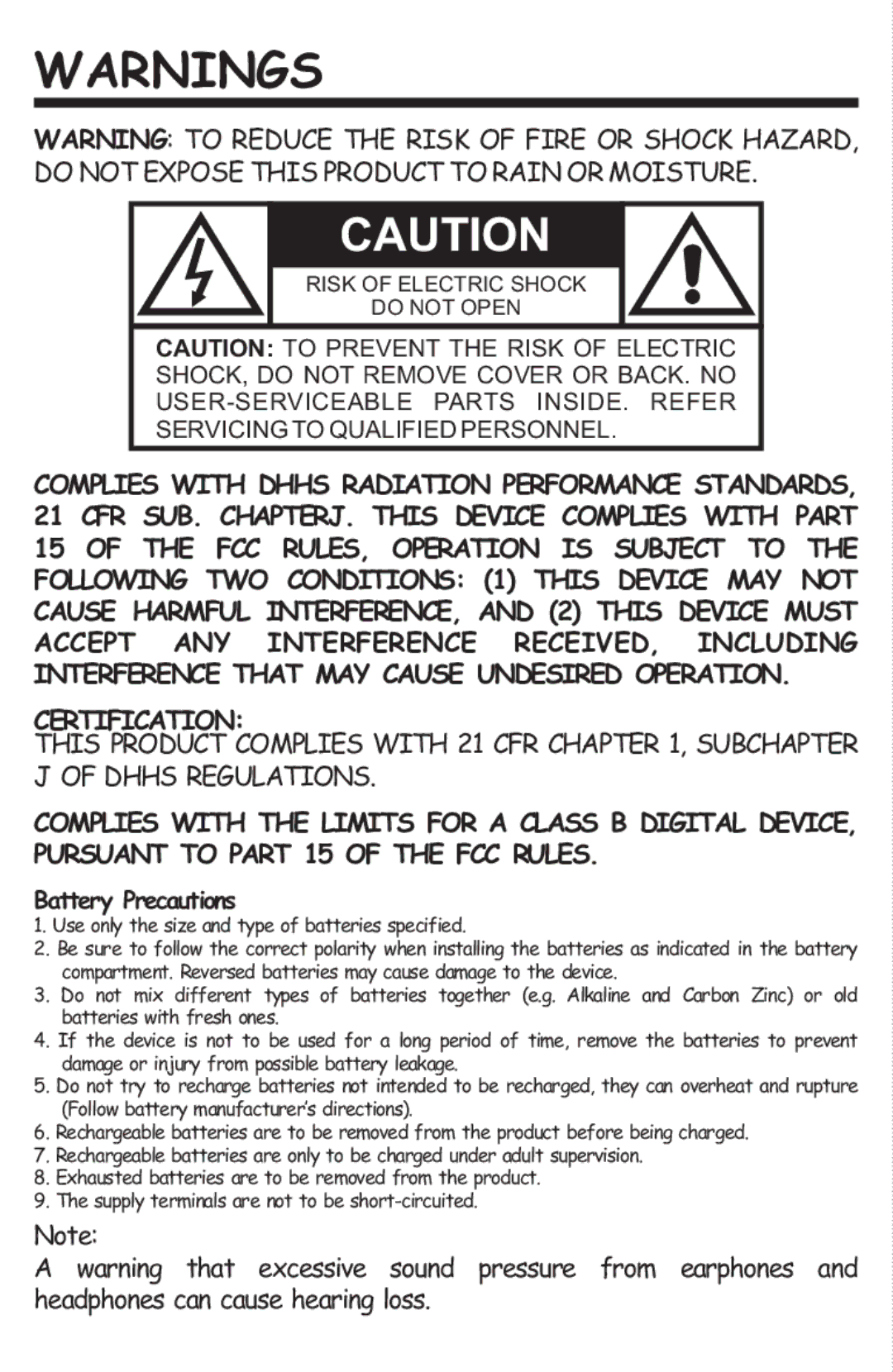 The Singing Machine SMB-632 manual Certification 