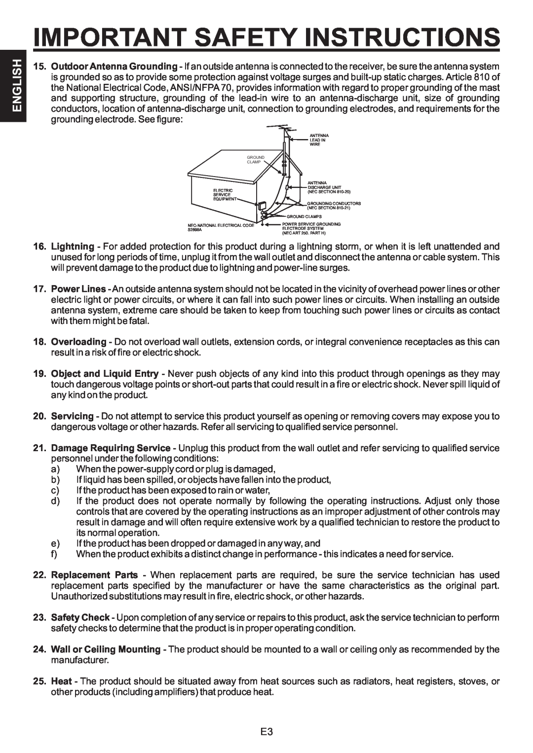 The Singing Machine SMB-664 instruction manual Important Safety Instructions, English 