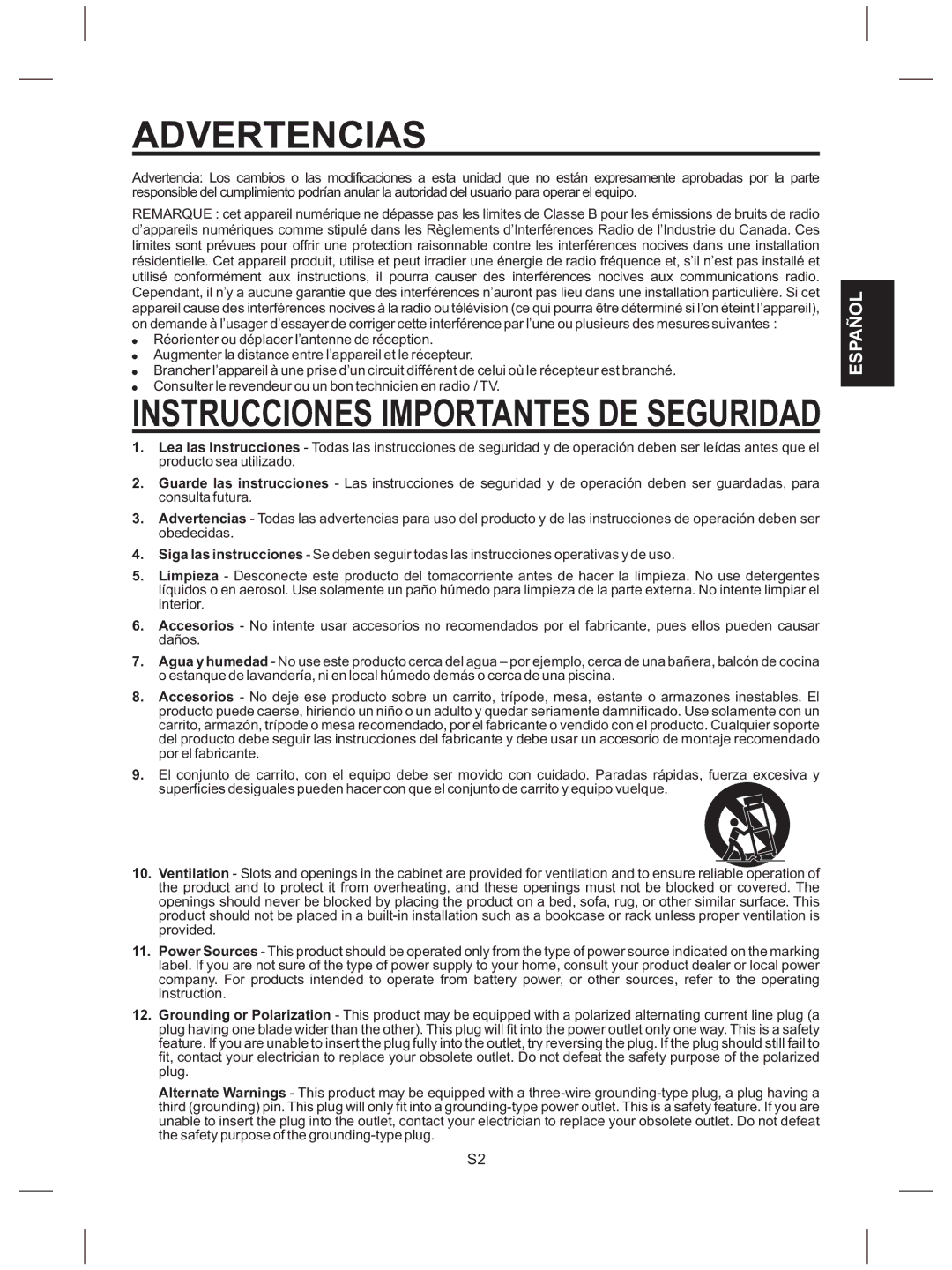 The Singing Machine SMG-151 instruction manual Instrucciones Importantes DE Seguridad 