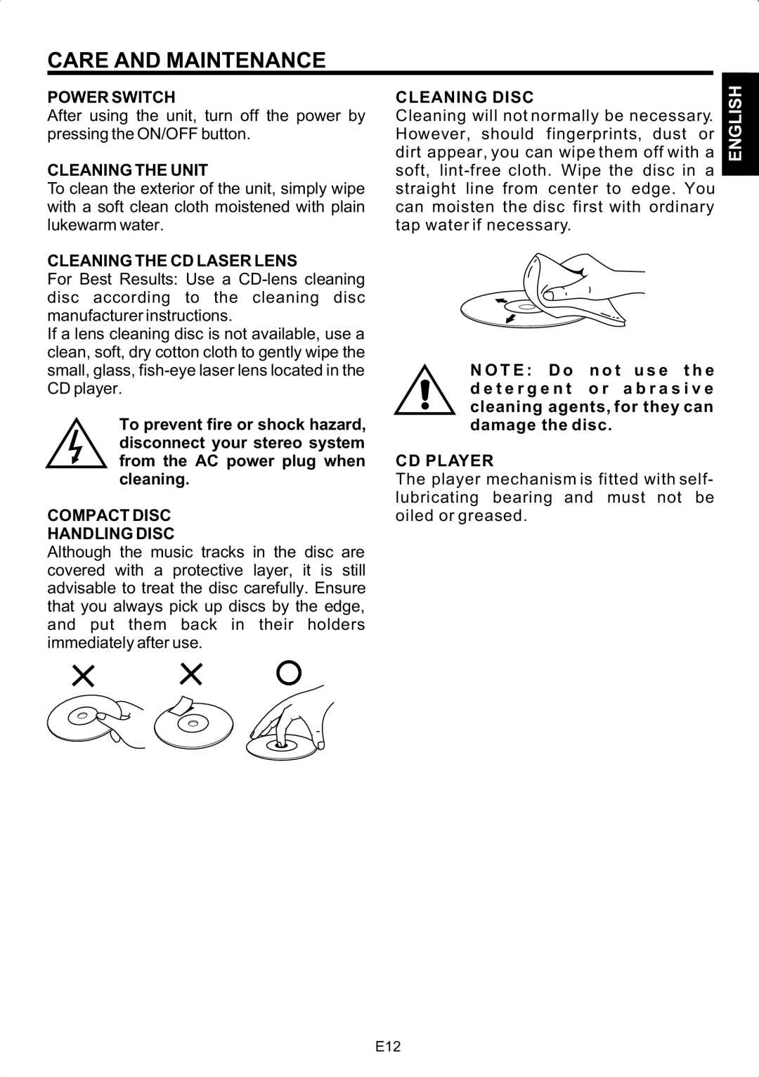 The Singing Machine SMG-180 manual Care and Maintenance 