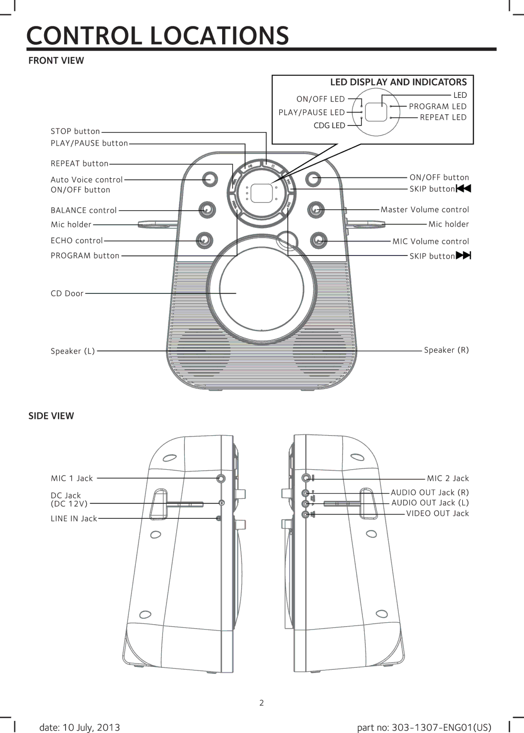 The Singing Machine 303-1307-ENG01(US), SMG303 manual 