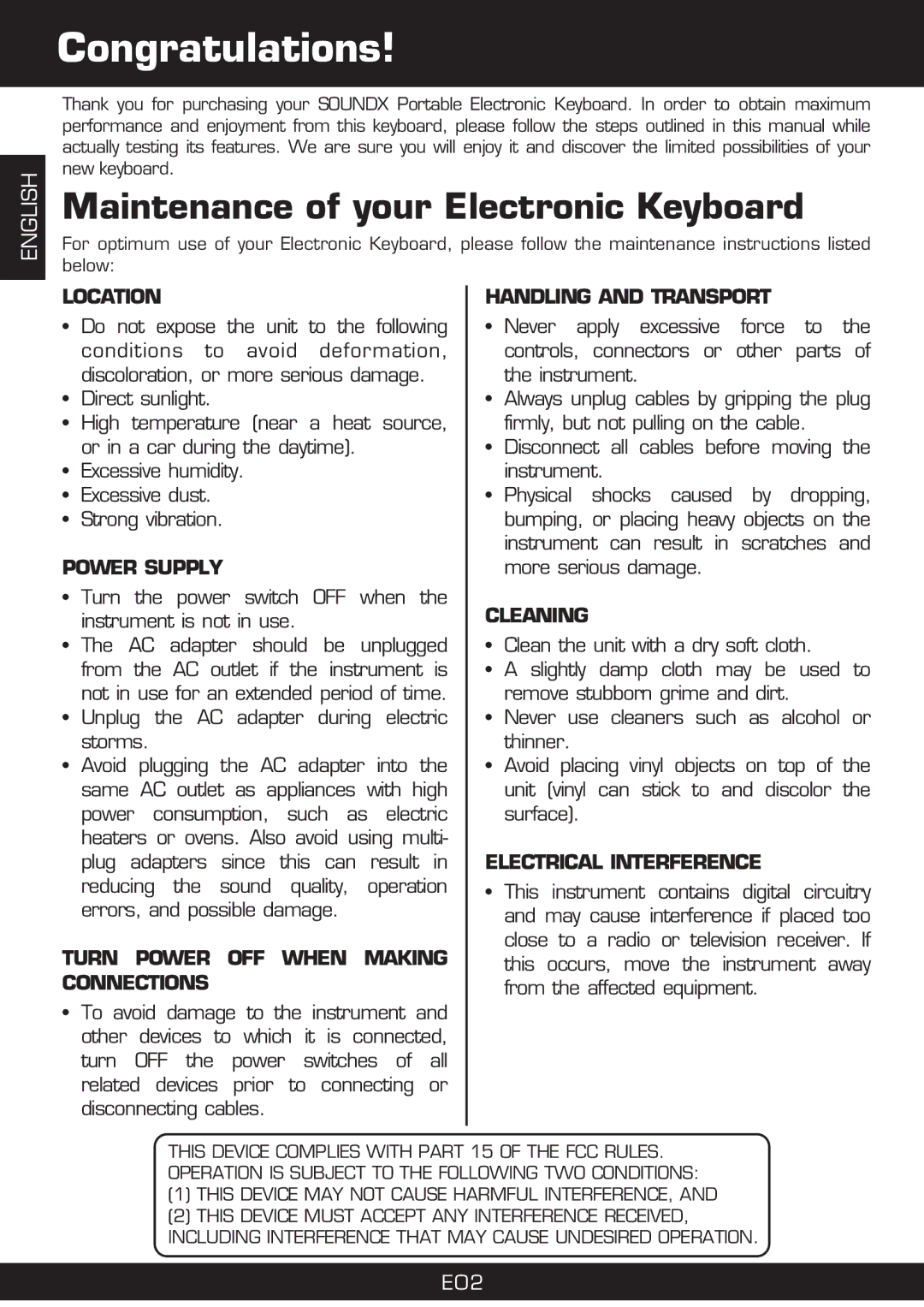 The Singing Machine SMI-1420 manual Congratulations 