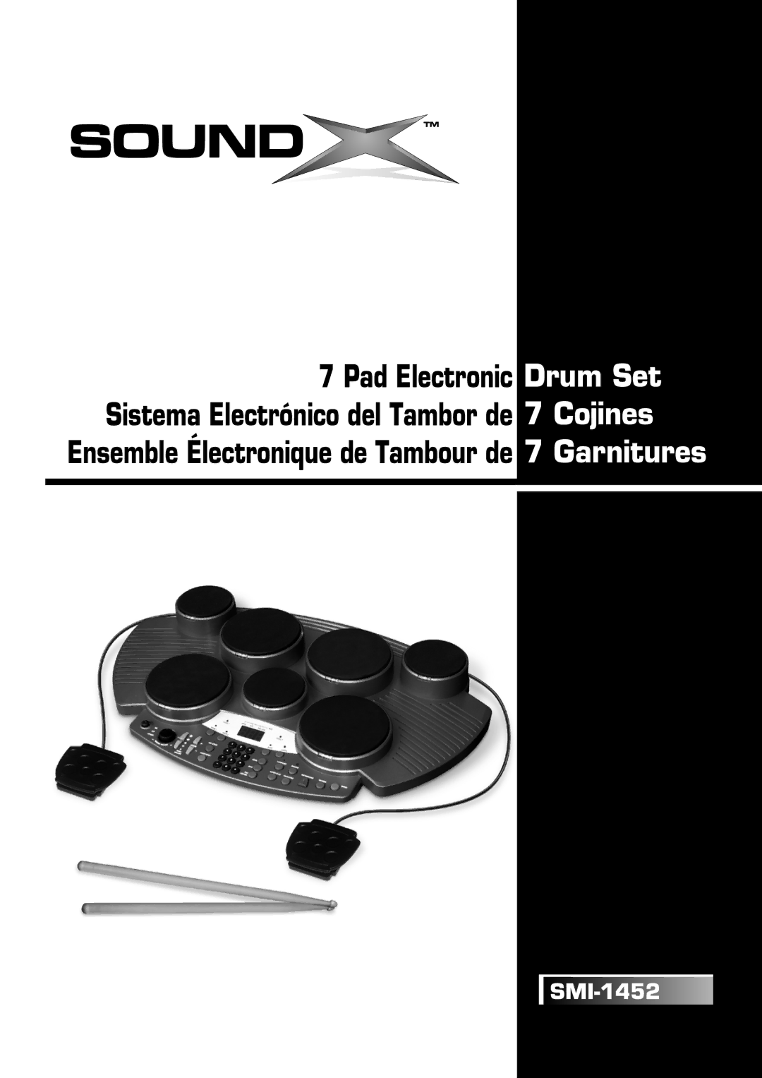 The Singing Machine SMI-1452 manual Ensemble Électronique de Tambour de 7 Garnitures 