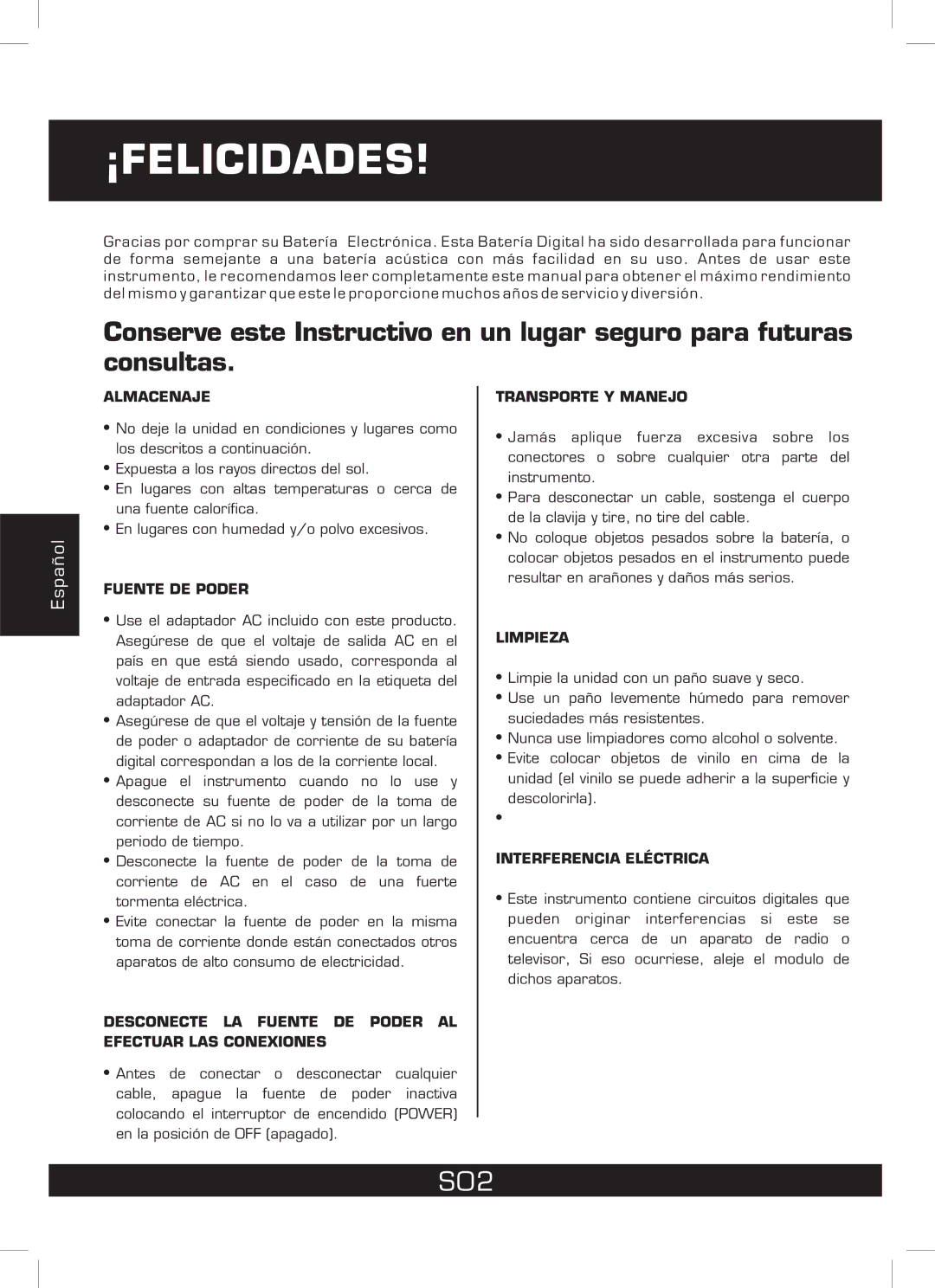 The Singing Machine SMI-1460 instruction manual ¡Felicidades, S02 