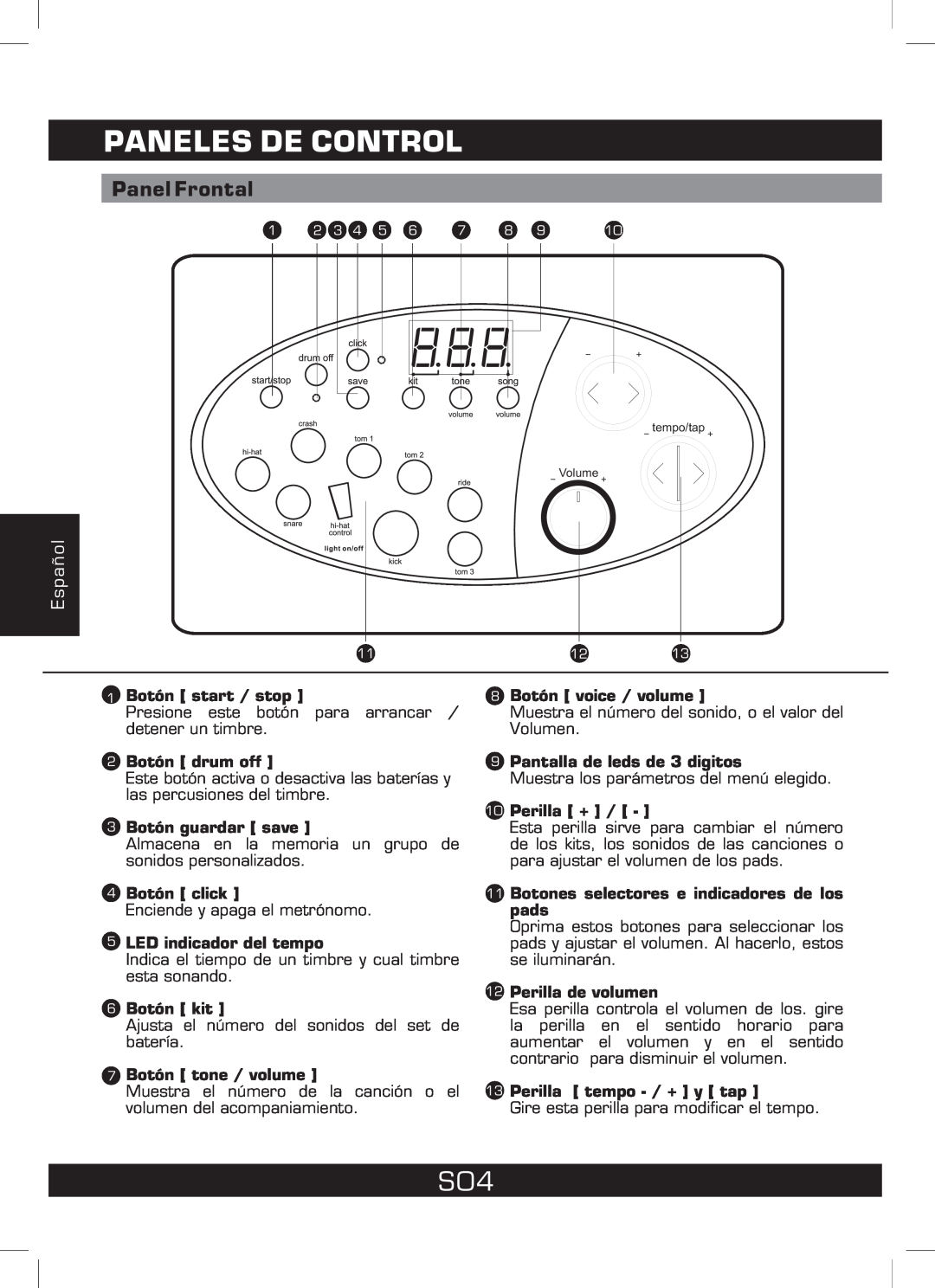 The Singing Machine SMI-1460 instruction manual Paneles De Control, Panel Frontal, Español 