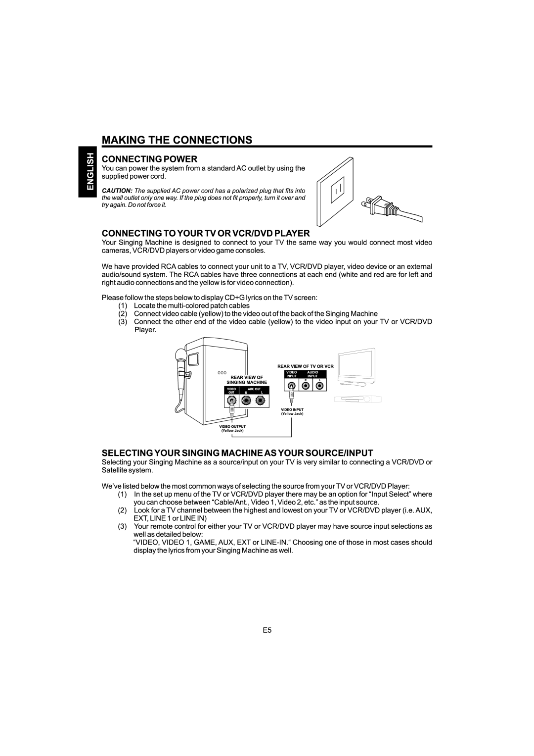 The Singing Machine SML-385, Compact Disc + Graphics with Built-In Disco light Karaoke Center manual 