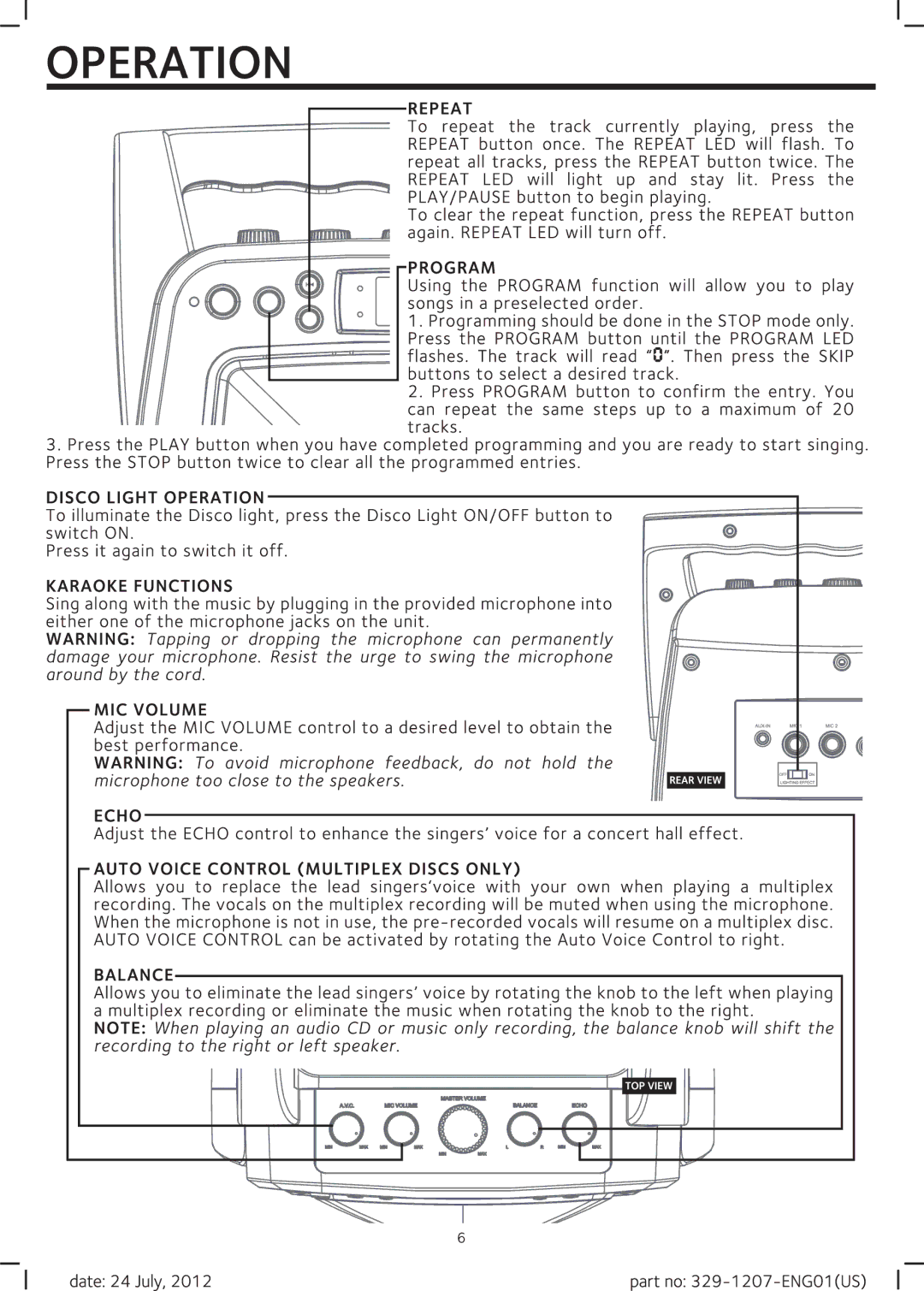 The Singing Machine THE SINGING MACHINE, SML329(BK/P/BL) manual 