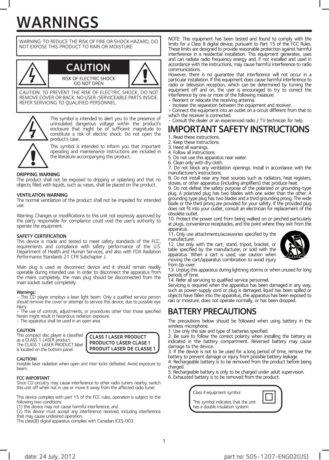 The Singing Machine SML505 manual 