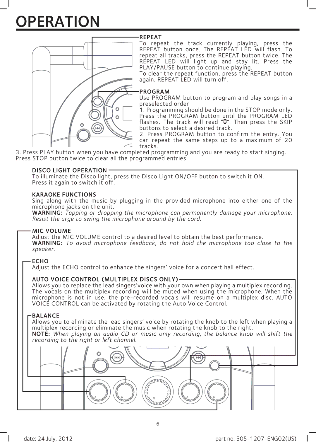 The Singing Machine SML505 manual 