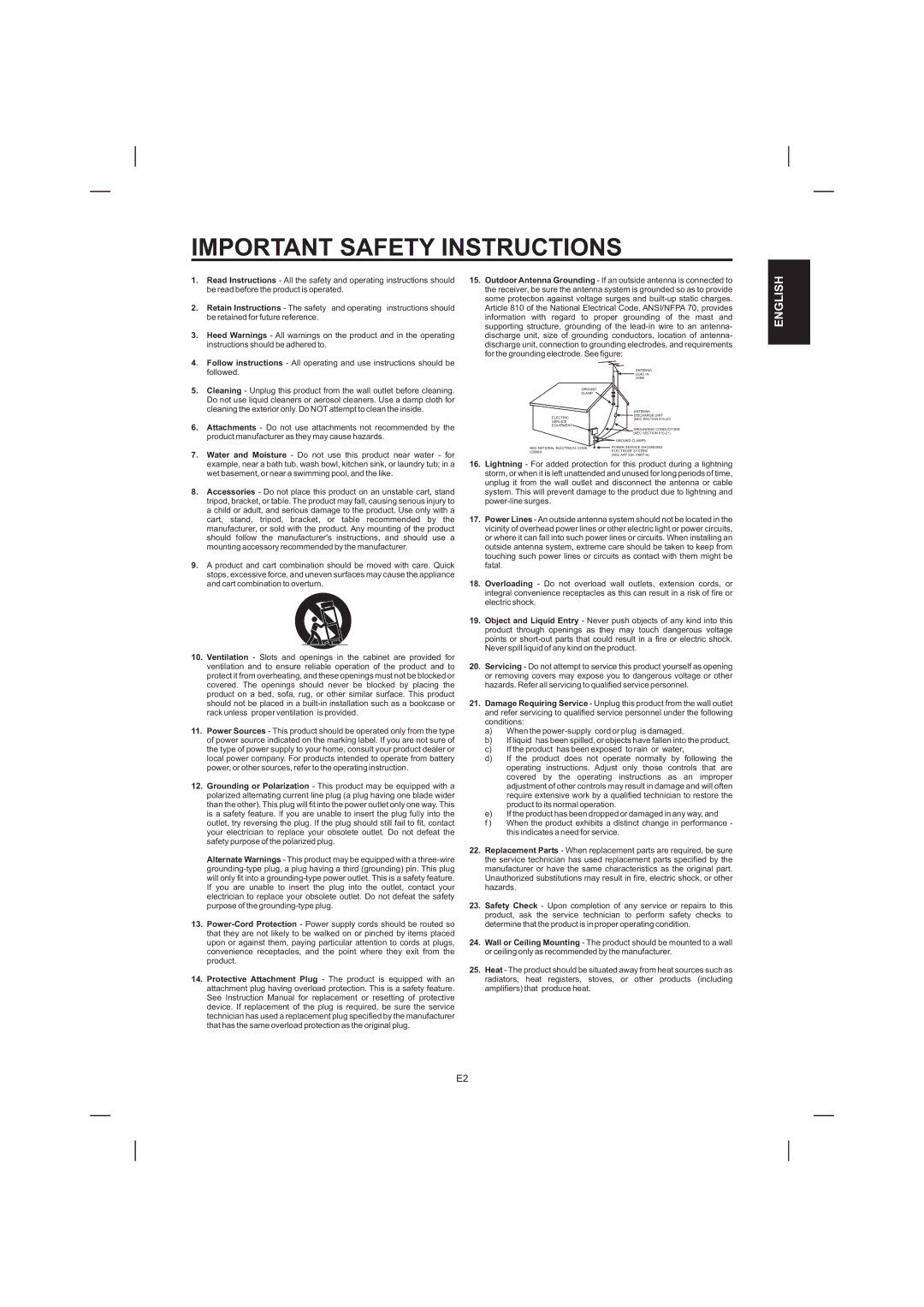 The Singing Machine STVD-1001 manual Important Safety Instructions 