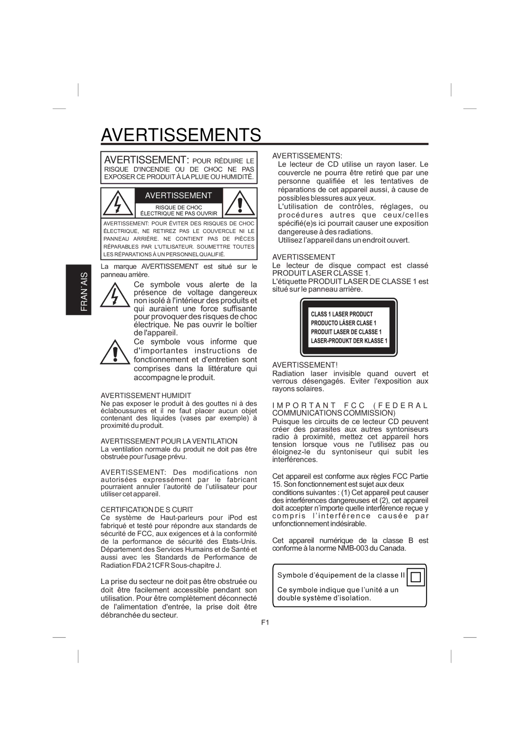 The Singing Machine STVG-359 manual Avertissements 