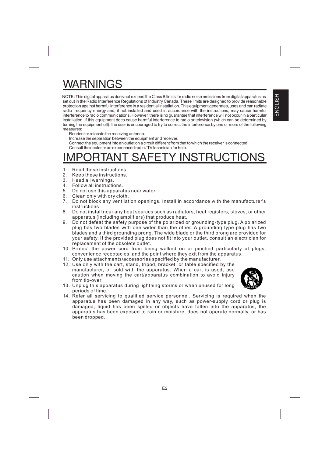 The Singing Machine STVG-359 manual Important Safety Instructions 