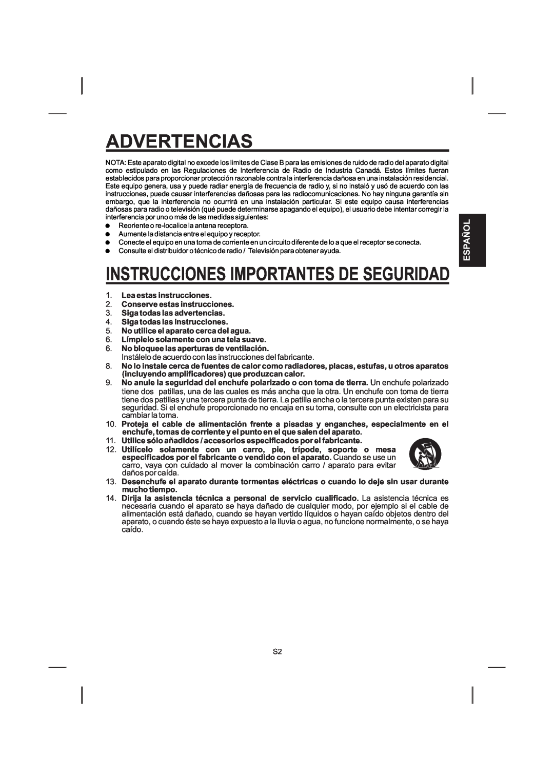 The Singing Machine STVG-359 manual Español, Advertencias, Instrucciones Importantes De Seguridad 