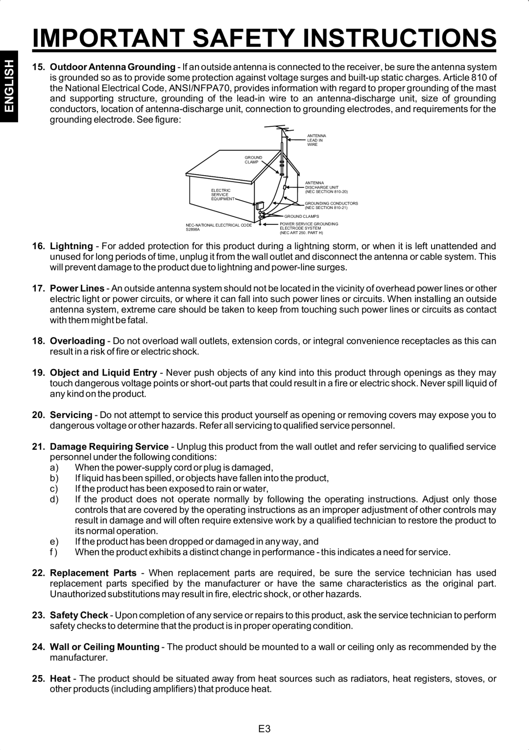 The Singing Machine STVG-502 instruction manual Antenna 