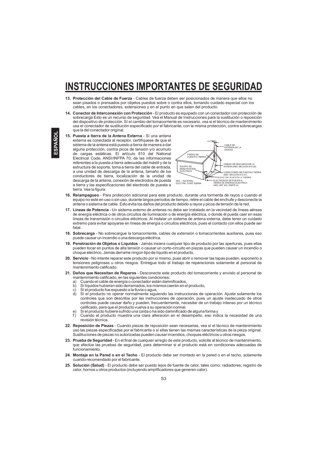 The Singing Machine STVG-520 instruction manual Instrucciones Importantes DE Seguridad 