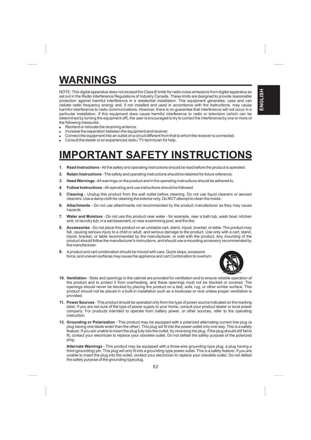 The Singing Machine STVG-535 instruction manual Important Safety Instructions 