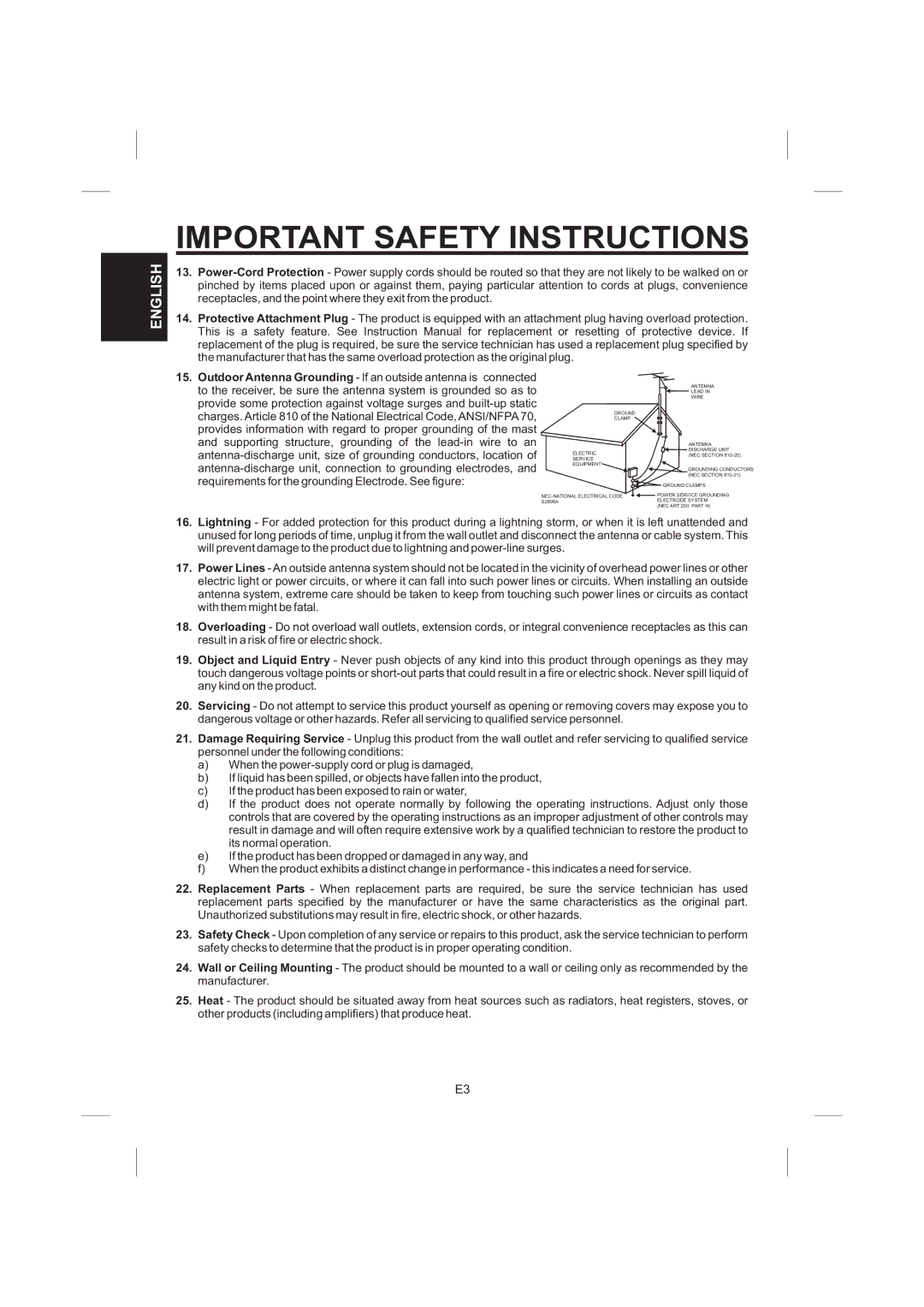 The Singing Machine STVG-535 instruction manual Antenna 