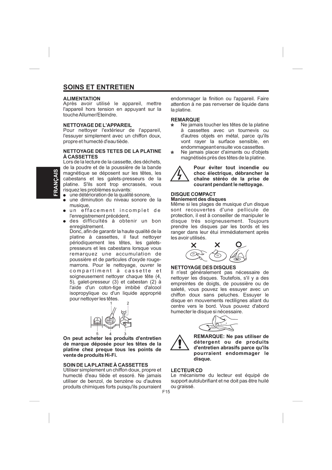 The Singing Machine STVG-535 instruction manual Soins ET Entretien 