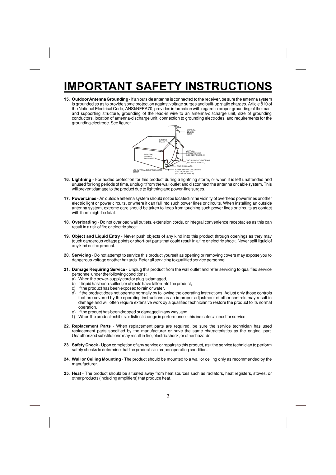 The Singing Machine STVG-710 instruction manual Antenna 