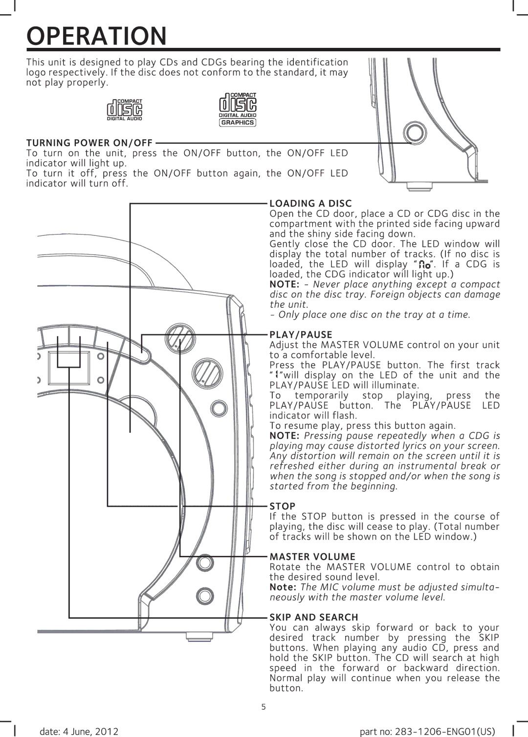 The Singing Machine THE SINGING MACHINE, SML283(BK/P/BL) manual 