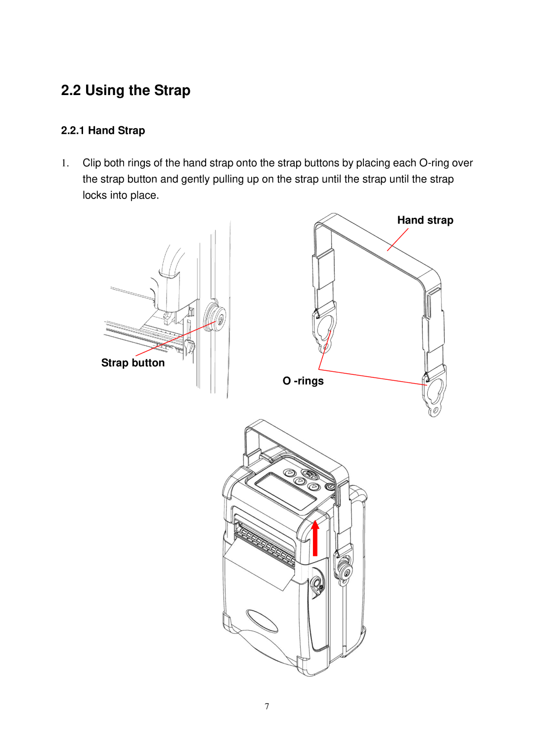 The Speaker Company M23 user manual Using the Strap, Hand strap Strap button Rings 