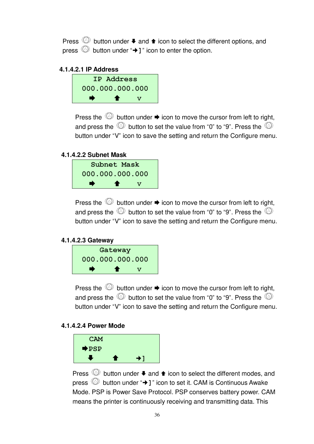 The Speaker Company M23 user manual IP Address 000.000.000.000, Subnet Mask 000.000.000.000, Gateway 000.000.000.000 